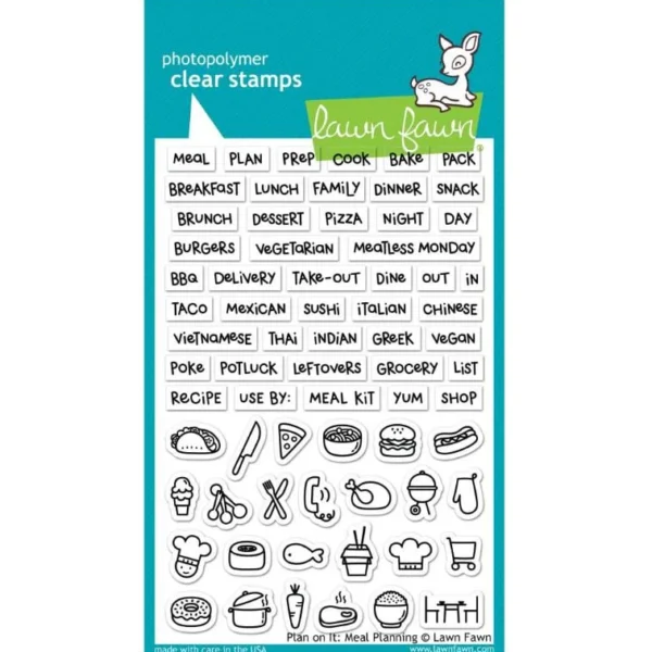 Lawn Fawn Clear Stamps 4"X6"- Meal Planning