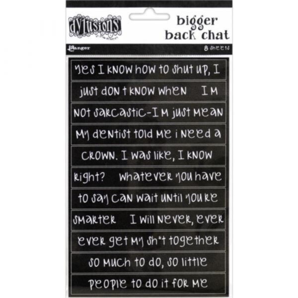 Dyan Reaveley's Dylusions Bigger Back Chat Stickers- Black