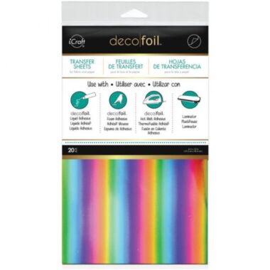 Deco Foil Transfer Sheet -Rainbow 6x12"- 20pp