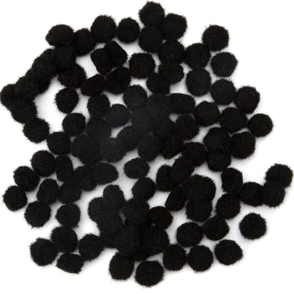 Pom-Poms .5" 100/Pkg- Black