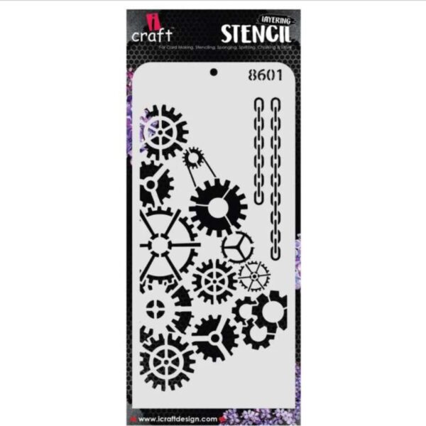Icraft Stencil 4x8"- Gears 8601