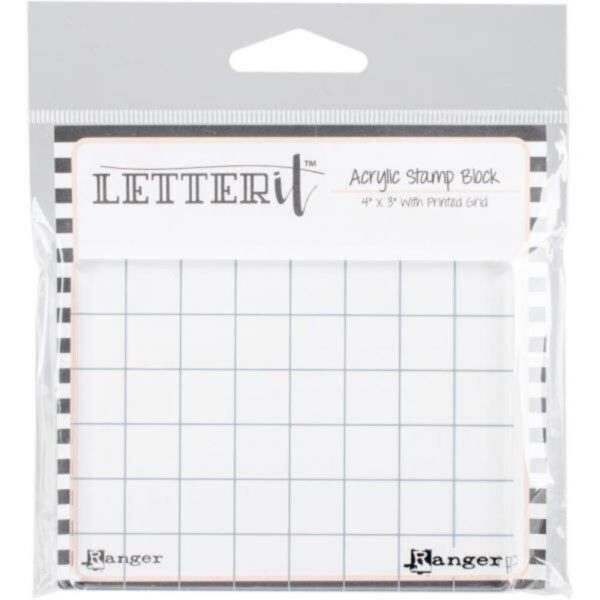 Ranger Letter It Acrylic Stamping Block 4"X3"