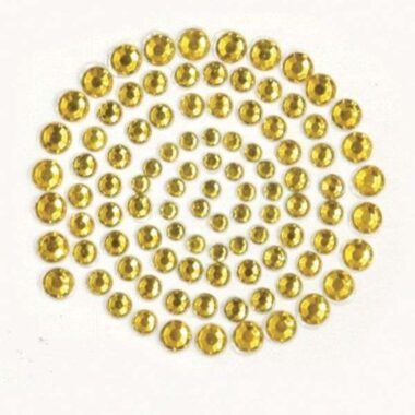 Kaisercraft Adhesive Rhinestones 100/Pkg - Deep Yellow