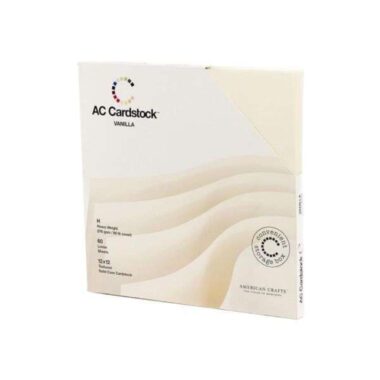 American Crafts Textured Cardstock Pack 12"X12" 60/Pkg - Solid Vanilla