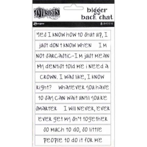 Dyan Reaveley's Dylusions Bigger Back Chat Stickers - White