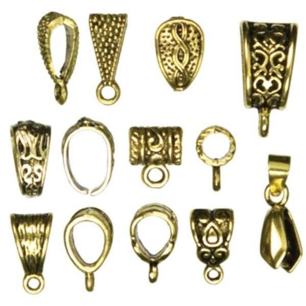 Jewelry Basics Metal Findings 13/Pkg - Gold Mixed Bail Pack