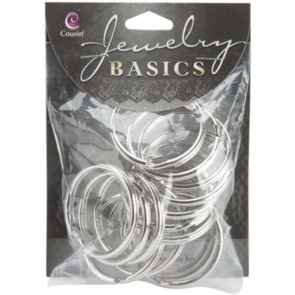 Jewelry Basics Metal Findings 15/Pkg - Silver Split Rings 1"