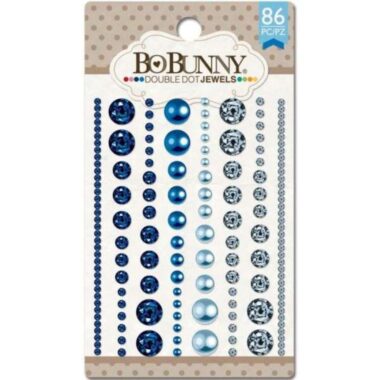 BoBunny Double Dot Jewels 86/Pkg-Blue Hues