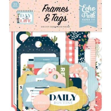 Echo Park Cardstock Ephemera 33/Pkg - Frames & Tags, Day in the Life