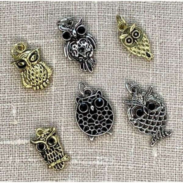 Charms 6/Pkg - Owls