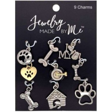 Charms 9/Pkg - Silver Dog