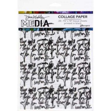 Dina Wakley Media Collage Tissue Paper 7.5"X10" 20/Pkg - Just Words