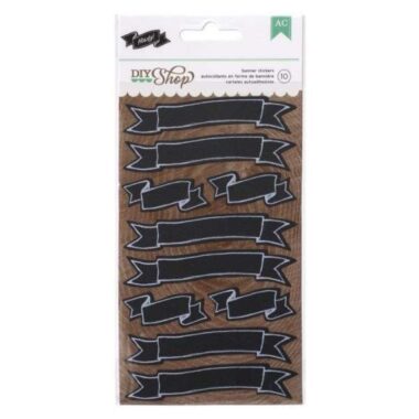 DIY Shop Stickers 6.5"X3.75" Sheet- Banner Chalkboard Banners