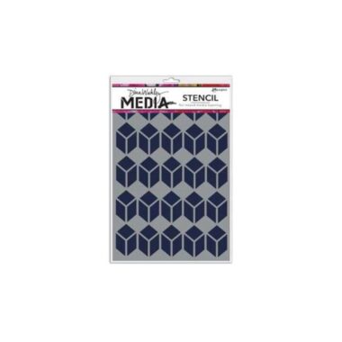 Dina Media Stencil - Stacked Squares