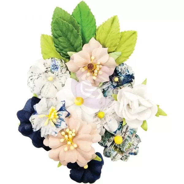Prima Marketing Fabric Flowers - Emerson/Georgia Blues