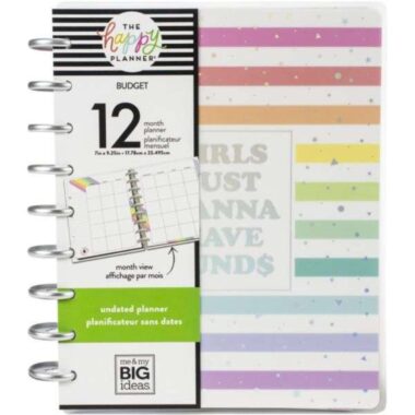 Happy Planner 12-Month Undated Classic Planner - Budget/Allowance