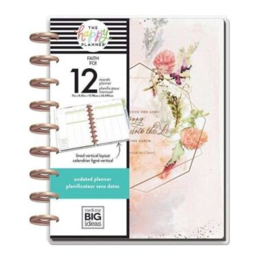 Happy Planner 12-Month Undated Classic Planner - Faith, Jan - Dec