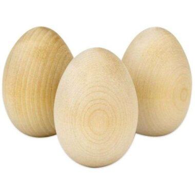 Hygloss Wood Eggs 1.75"X2.5" 3/Pkg