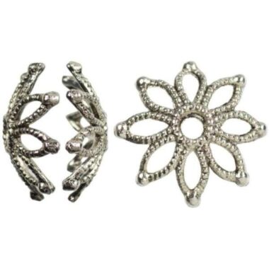 Jewelry Basics Metal Beads 18mm 18/Pkg - Silver Star Cap