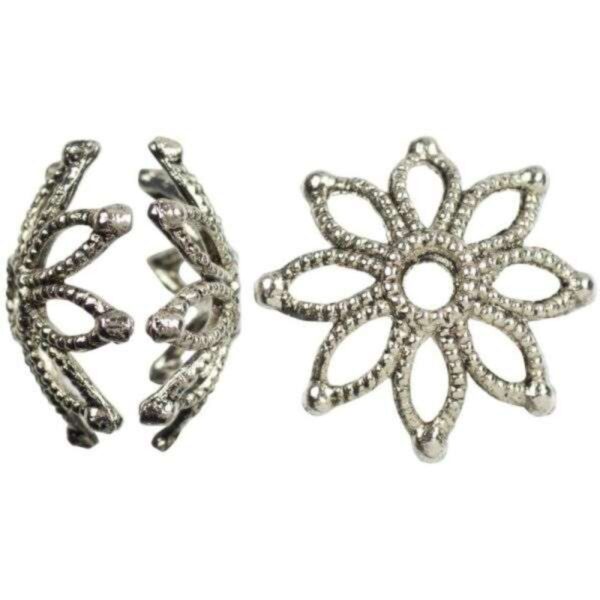 Jewelry Basics Metal Beads 18mm 18/Pkg - Silver Star Cap