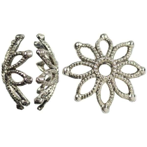 Jewelry Basics Metal Beads 18mm 18/Pkg - Silver Star Cap