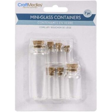 Mini Containers With Cork Lid 7/Pkg