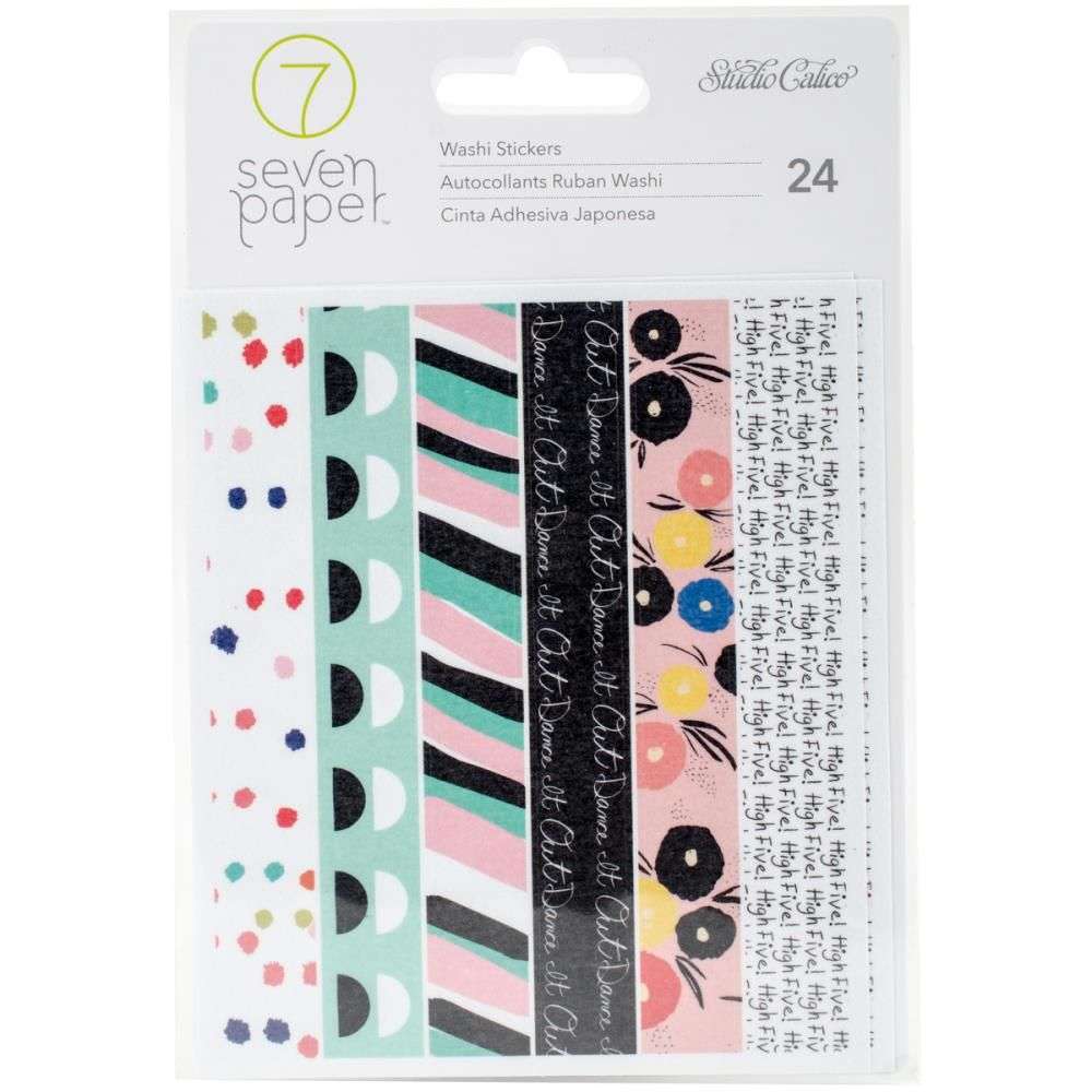 Seven Paper Goldie Washi Tape Stickers 4.25"X6.25" 4/Sheets