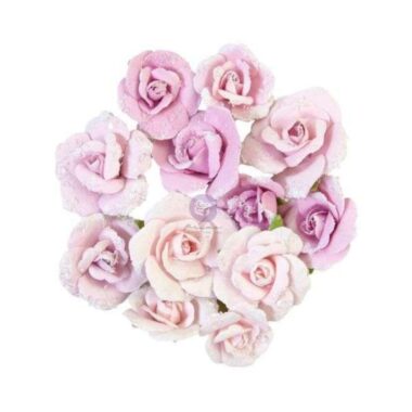 Prima Marketing Mulberry Paper Flowers - Grey Pigment/Watercolor Floral