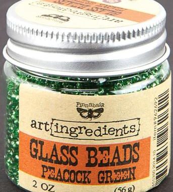 "Prima Art Ingredients-Glass Beads: Peacock Green 56g	"