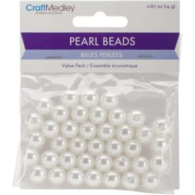 Pearl Beads Value Pack- 8mm White 80/Pkg