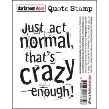 Darkroom Door Quote Cling Stamp 3.3"X2.3" - Crazy Enough