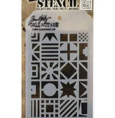 Tim Holtz Layered Stencil 4.125"X8.5"- Patchwork