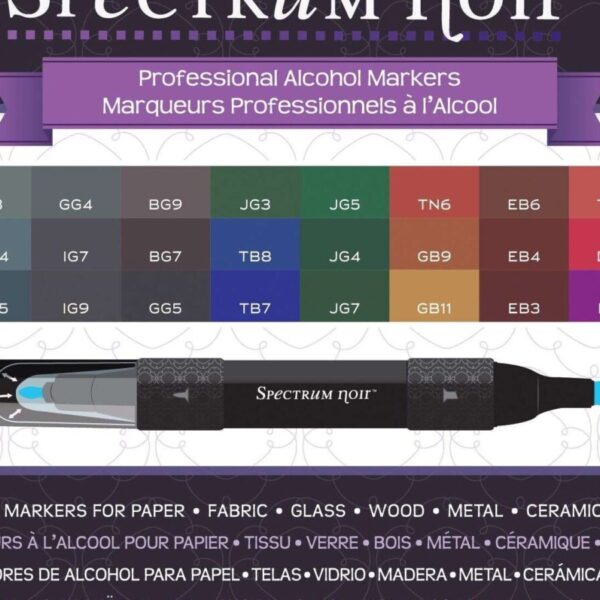 Spectrum Noir Alcohol Markers 24/Pkg- Darks