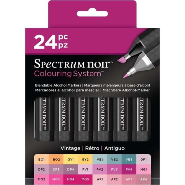 Spectrum Noir Alcohol Markers 24/Pkg- Vintage
