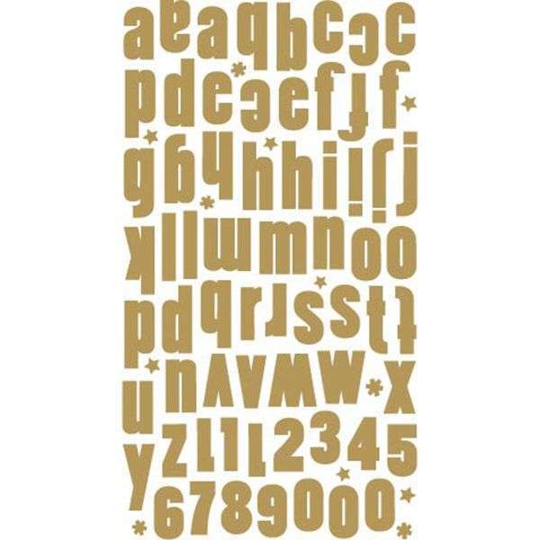 Gold Alpha Stickers Small- Gold 77pp
