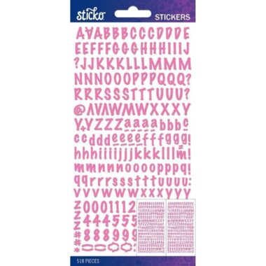 Sticko Alphabet Stickers- Pink Marker Small