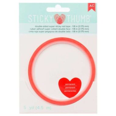 Sticky Thumb Double-Sided Super Sticky Red Tape .125"X5yd
