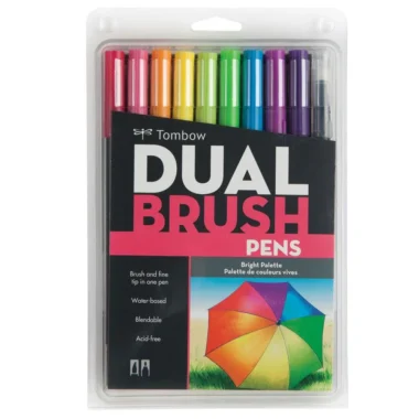 Tombow Dual Brush Markers 10/Pkg- Brights