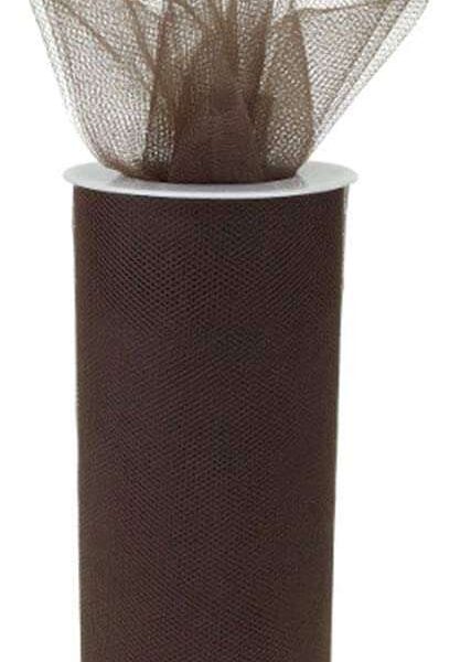 Falk Tulle 6"X25yd Spool - Brown