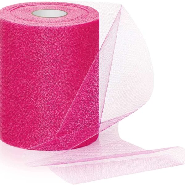 Expo Shiny Tulle 6"X24yd Spool - Fuchsia