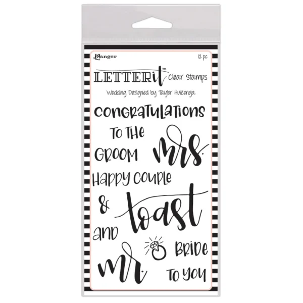 Ranger Letter It Clear Stamp Set 4"X6"- Wedding