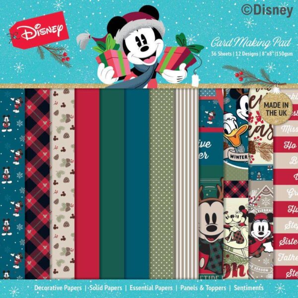 Disney Christmas Card Making Pad 8"X8"Mickey & Minnie