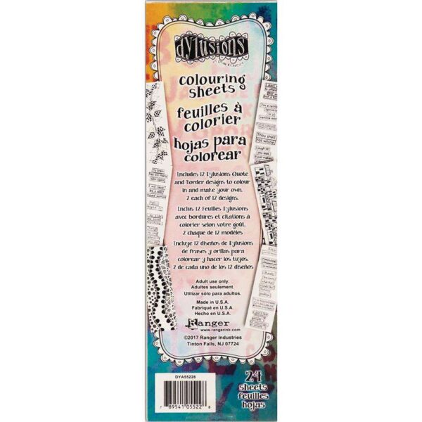 Dylusions Coloring Sheets-Borders & Quotes