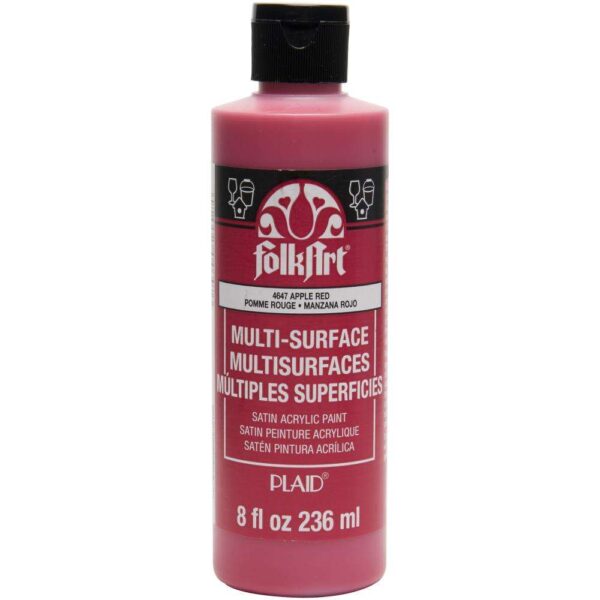 FolkArt Multi-Surface Paint 8oz-Apple Red