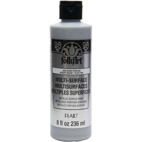 FolkArt Multi-Surface Paint 8oz- Silver