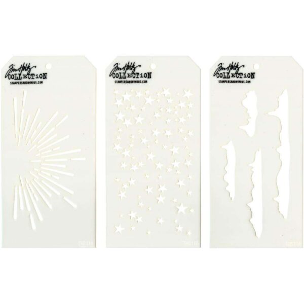 Tim Holtz Mini Layered Stencil Set 3/Pkg-Set #38