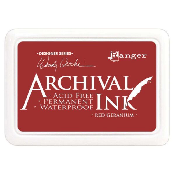 Ranger Archival Ink Pad- Red Geranium