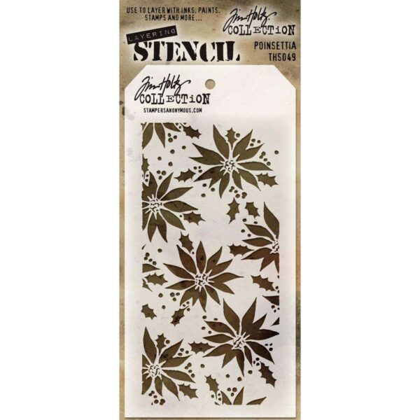 Tim Holtz Layered Stencil 4.125"X8.5"- Poinsettia