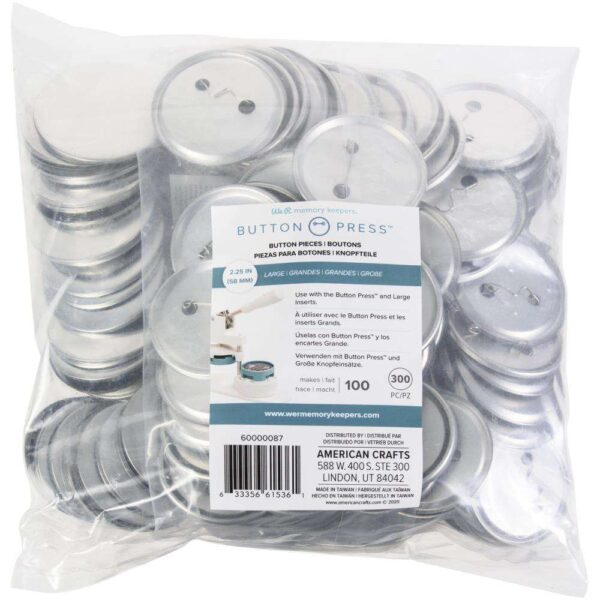 We R Memory Keepers Button Press Bulk Refill Pack 100/Pkg-Large 58mm