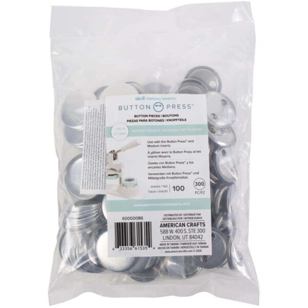 We R Memory Keepers Button Press Bulk Refill Pack 100/Pkg-Medium
